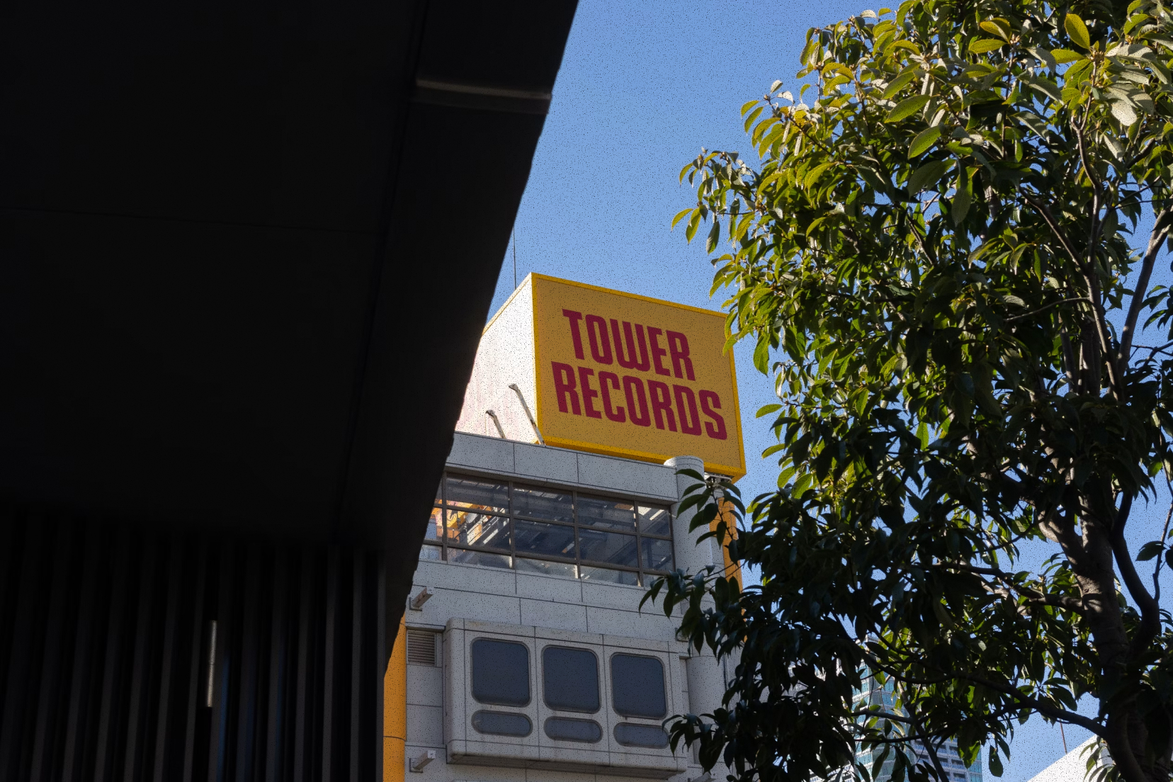 Building featuring Tower Records image on it.
